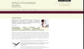 
							         Application - School of Foundation Studies - Unilag								  
							    