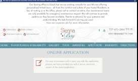 
							         Application - Sienna Bay								  
							    
