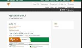 
							         Application Status - Application Status - The University of Texas at Dallas								  
							    