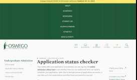 
							         Application status checker | Admissions - SUNY Oswego								  
							    