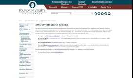 
							         Application Status Checks - Touro University, California								  
							    