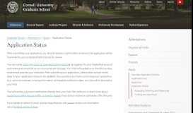 
							         Application Status - Cornell University Graduate School								  
							    