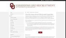 
							         Application Status Landing Page - University of Oklahoma								  
							    