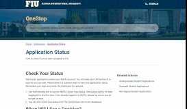 
							         Application Status | OneStop | Florida International University								  
							    