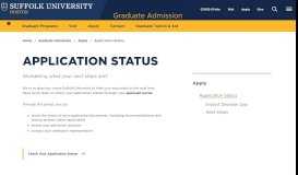
							         Application Status - Suffolk University								  
							    