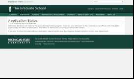 
							         Application Status | The Graduate School - MSU Graduate School								  
							    
