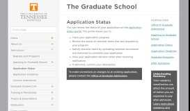 
							         Application Status | The Graduate School								  
							    