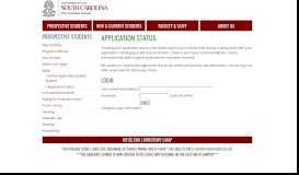 
							         Application Status - The Graduate School - University of South Carolina								  
							    