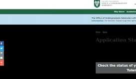 
							         Application Status | Undergraduate Admission - Tulane Admission								  
							    