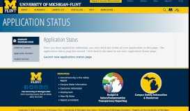 
							         Application Status | University of Michigan-Flint								  
							    