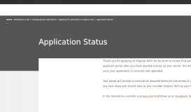 
							         Application Status | Virginia Tech								  
							    