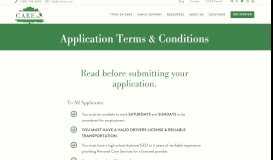 
							         Application Terms & Conditions | CARE, Inc								  
							    