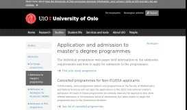 
							         Application to master's programmes - applicant groups - UiO								  
							    