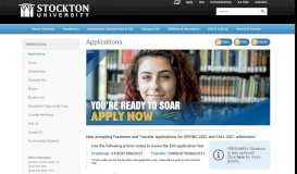 
							         Applications - Admissions | Stockton University								  
							    