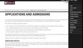 
							         Applications and admissions — Birkbeck, University of London								  
							    