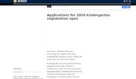 
							         Applications for 2020 kindergarten registration open | Mirage News								  
							    