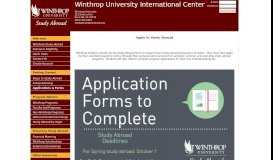 
							         Applications & Forms - Winthrop University International Center								  
							    