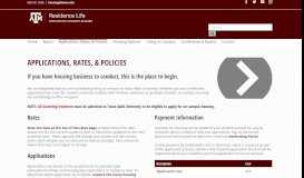 
							         Applications, Rates, & Policies – Residence Life | Texas A&M University								  
							    