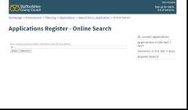 
							         Applications Register - Online Search - Staffordshire County Council								  
							    