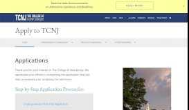 
							         Applications | TCNJ - TCNJ Admissions								  
							    