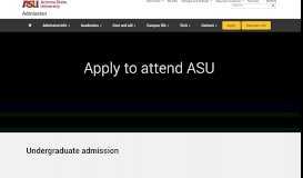 
							         Apply | Admission | ASU - Arizona State University Admission								  
							    