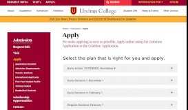 
							         Apply | Admission | Ursinus College								  
							    