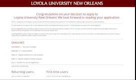 
							         Apply - Admissions - Loyola University New Orleans								  
							    