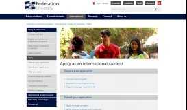 
							         Apply as an international student - Apply - Federation University ...								  
							    