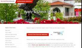 
							         Apply & Check Status - Montclair State University								  
							    