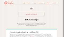 
							         Apply - Coca-Cola Scholars Foundation								  
							    