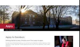 
							         Apply | Davidson - Davidson College								  
							    