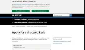 
							         Apply for a dropped kerb - GOV.UK								  
							    