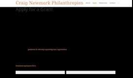 
							         Apply for a Grant - Craig Newmark Philanthropies								  
							    