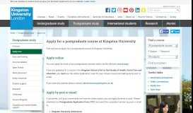 
							         Apply for a postgraduate course at Kingston University - Postgraduate ...								  
							    