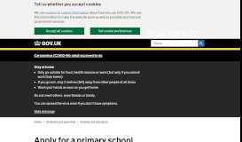 
							         Apply for a primary school place - GOV.UK								  
							    