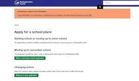 
							         Apply for a school place | Buckinghamshire County Council								  
							    