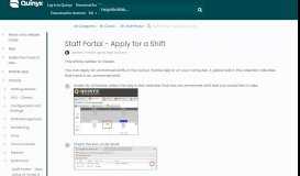
							         Apply for a Shift - Quinyx User Manual and FAQs - Staff Portal								  
							    