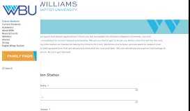 
							         Apply for Admission - Apply - Williams Baptist University								  
							    