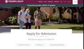 
							         Apply for Admission | Concordia College								  
							    