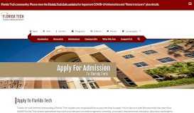 
							         Apply for Admission - Florida Institute of Technology								  
							    
