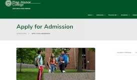 
							         Apply for Admission | Pine Manor College								  
							    