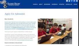 
							         Apply For Admission | Sacred Heart Catholic School - Hattiesburg, MS								  
							    