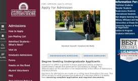 
							         Apply For Admission | University of Maryland Eastern Shore								  
							    