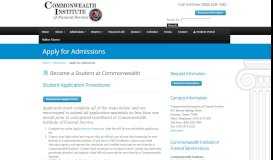 
							         Apply for Admissions « Commonwealth Institute of Funeral Services								  
							    