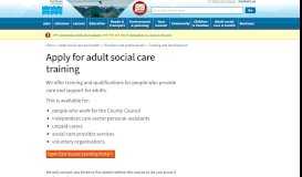 
							         Apply for adult social care training – East Sussex County Council								  
							    