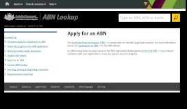 
							         Apply for an ABN | ABN Lookup								  
							    