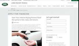 
							         Apply for Auto Financing in Frisco | Land Rover Frisco								  
							    