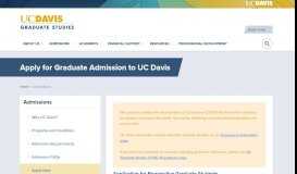 
							         Apply for Graduate Admission to UC Davis | UC Davis Grad Studies								  
							    