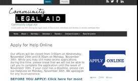 
							         Apply for Help Online - CLAS - Community Legal Aid								  
							    