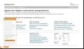 
							         Apply for higher education programmes - Optagelse.dk								  
							    